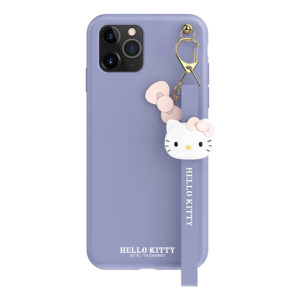 Sanrio Authentic Hello Kitty Silicon Purple with Strap Lanyard Case [iPhone 11 Series]