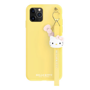 Sanrio Authentic Hello Kitty Silicon Yellow with Strap Lanyard Case [iPhone 11 Series]